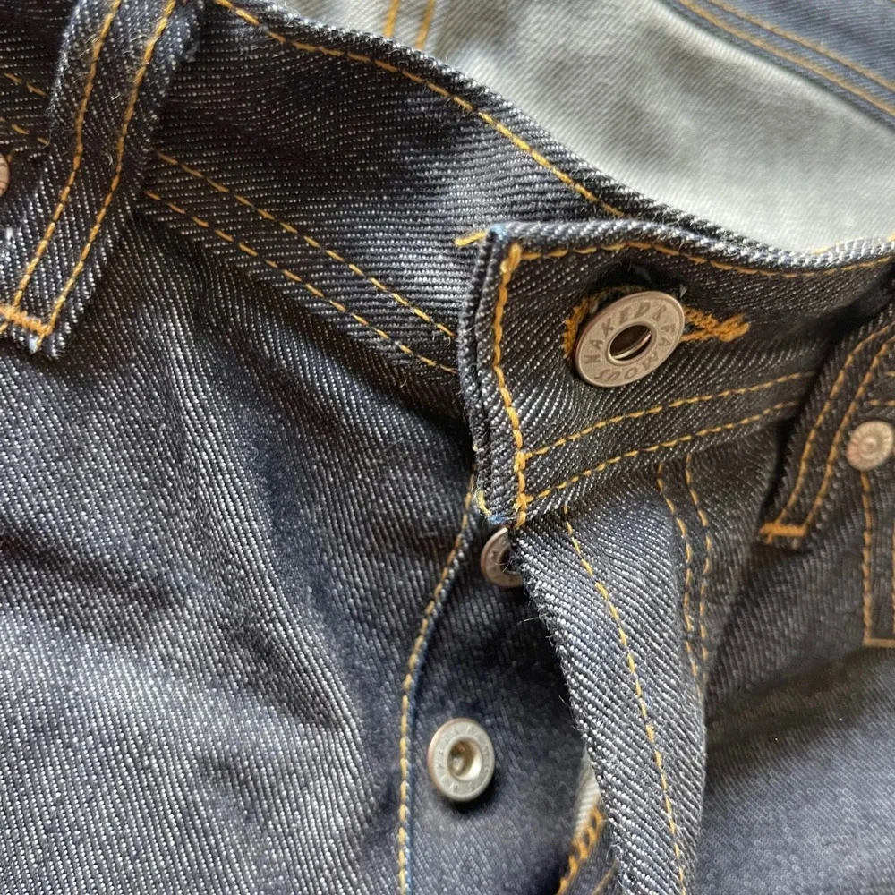 Naked & Famous Left Hand Twill Selvedge Raw Denim Jeans Indigo Mens 34 x 30